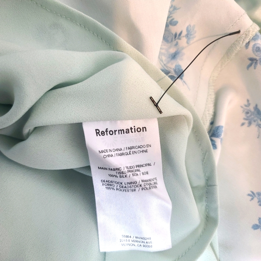 Reformation Clarisse Silk Floral Dress Leonie Size 6 - Picture 5 of 11